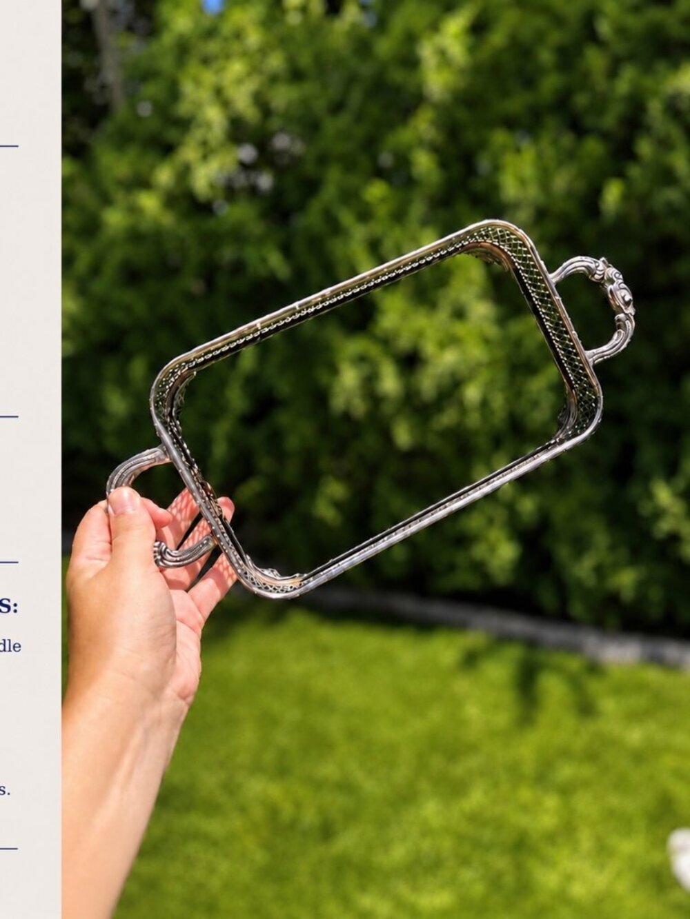 Mid-Century Silver Plated Reticulated Book Holder | Footed Gallery Stand